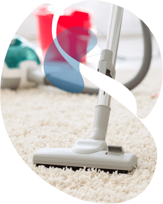 Suction grey carpet cleaning with vacuum cleaner